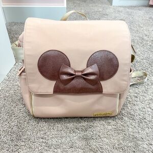 Petunia Pickle Bottom Boxy Backpack in Minnie Factor Blush &Metallic Leatherette